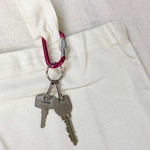 単色３個セット　ボルトロックカラビナキーホルダー　プチギフト　店舗用品　事務用品　防犯用品　防災用品　落下防止　紛失防止　業務用　備品　卸値 |  | 03