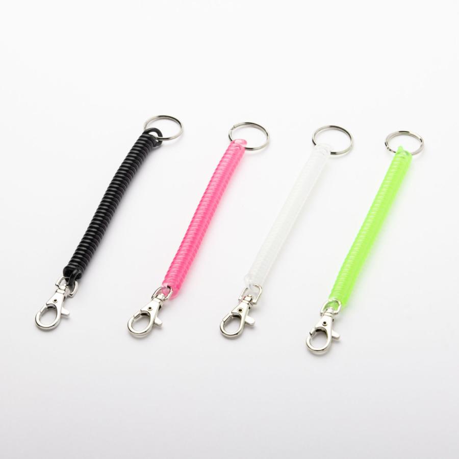 単色３個セット　コイルキーホルダー　プチギフト　店舗用品　事務用品　防犯用品　防災用品　落下防止　紛失防止　業務用　備品　卸値 | 