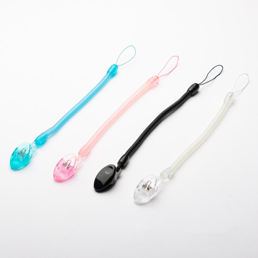単色３個セット　コイルクリップストラップキーホルダー　プチギフト　店舗用品　事務用品　防犯用品　防災用品　落下防止　紛失防止　業務用　備品　卸値 | 