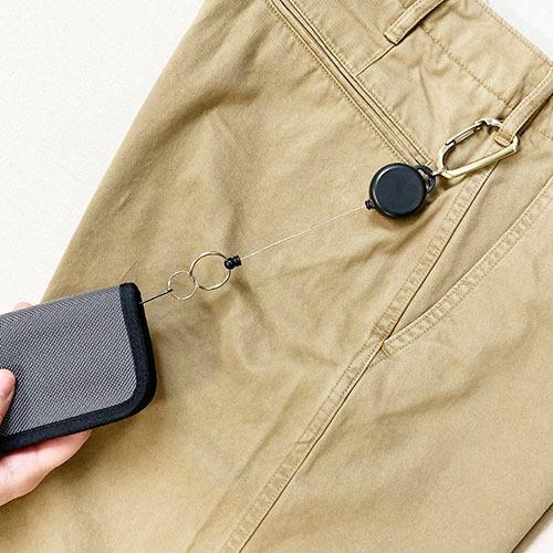 単色２個セット　カラビナ５３ワイヤーリールキーホルダー　プチギフト　店舗用品　事務用品　防犯用品　防災用品　落下防止　紛失防止　業務用　備品　卸値 |  | 01