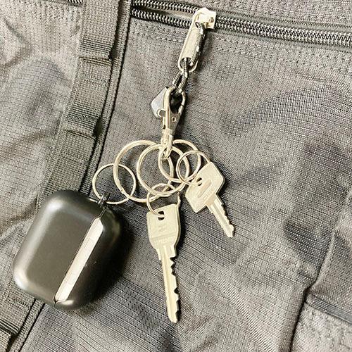 単色４個セット　３連リングレバーナスカンキーホルダー　プチギフト、店舗用品　事務用品　防犯用品　防災用品　落下防止　紛失防止　業務用　備品　卸値 |  | 02