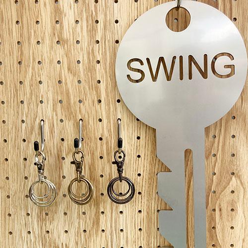 単色４個セット　３連リングレバーナスカンキーホルダー　プチギフト、店舗用品　事務用品　防犯用品　防災用品　落下防止　紛失防止　業務用　備品　卸値 |  | 05