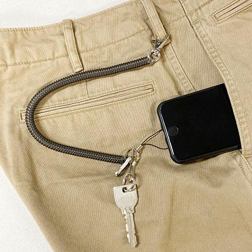 単色３個セット　ストラップコイルロングキーホルダー　プチギフト　店舗用品　事務用品　防犯用品　防災用品　落下防止　紛失防止　業務用　備品　卸値 |  | 01