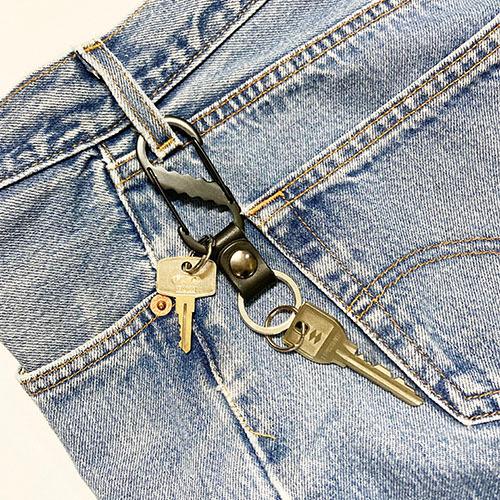 ２個セット　レザーフックＷゲートカラビナキー　プチギフト　店舗用品　事務用品　防犯用品　防災用品　落下防止　紛失防止　業務用　備品　卸値 |  | 01