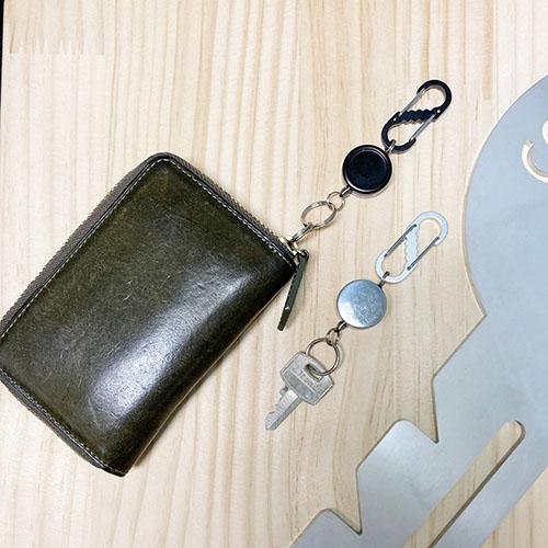 単色２個セット　ミニアルミＷゲートミニリールキー　プチギフト　店舗用品　事務用品　防犯用品　防災用品　落下防止　紛失防止　業務用　備品　卸値 |  | 05