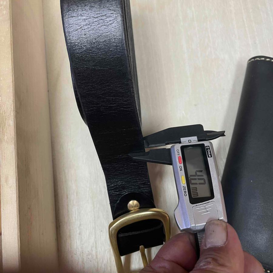 ベルト メンズ 本革 真鍮バックル 黒色 全長120cmサイズ 短くカット可能タイプ |  | 07