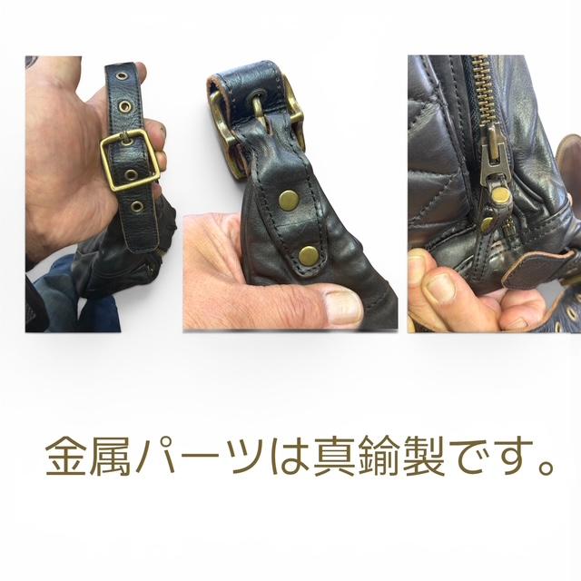 ショルダーバッグ メッセンジャーバッグ ボディーバッグ 馬革 茶芯 ダイヤモンドステッチ ワンショルダーバッグ | ブランド登録なし | 02