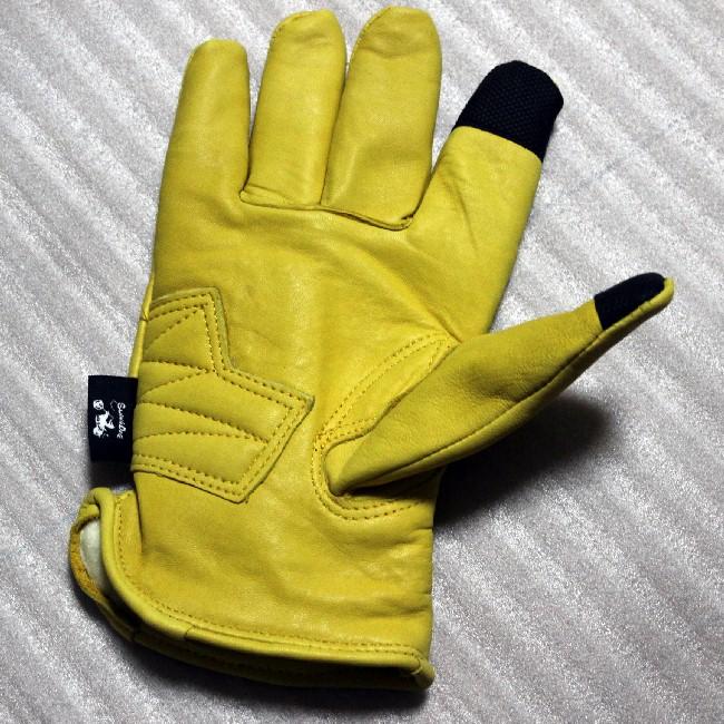 バイク用グローブ 冬用 牛革製 Lサイズスマフォ対応裏生地付Lサイズ