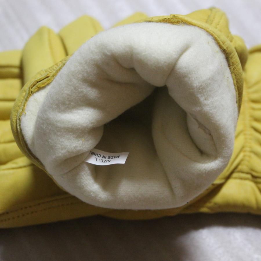 チャレンジャー　裏起毛グローブ　Lサイズ バイク グローブ 冬 革 ウィンターグローブ レザー 防寒 防風 防水 透