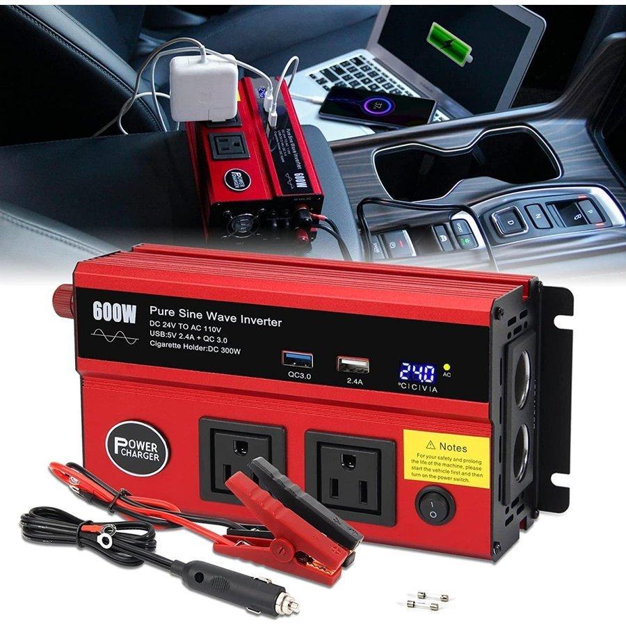 インバーター 車 24v 100v インバーター 正弦波 Dc24vをac100v 110vに交換 トラック用 Usb 急速充電 車載充電 Acコンセント 最大600w 非常用電源 Opl227 Ss Opl227 Ss Ares 通販 Yahoo ショッピング