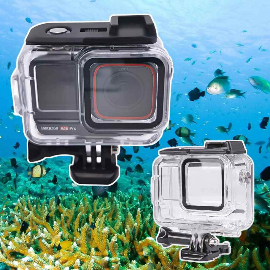 Insta360 Ace Pro 用防水ケース、水中ダイビングケース、ブラケット