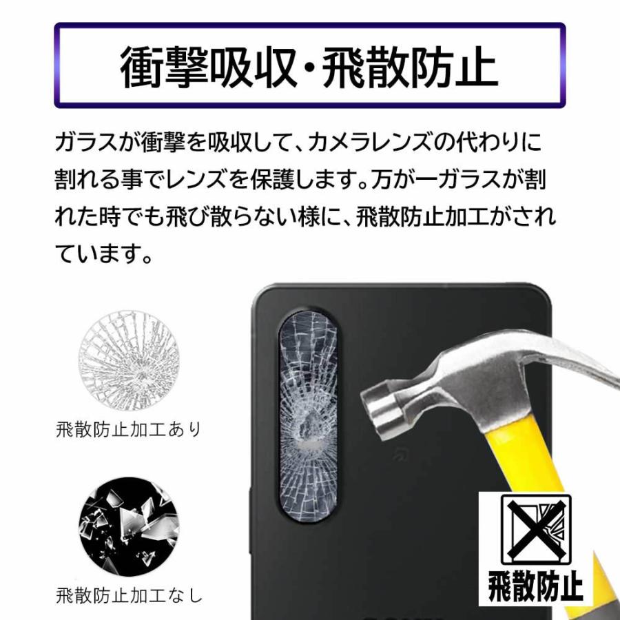 Xperia 1 V カメラレンズ保護ガラスフィルム レンズ全面ガラスフィルム