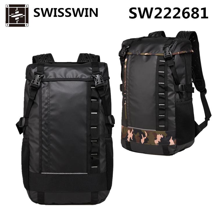 SWISSWIN SW222681 メンズ レディース スクエアリュック 通学、通勤 14 
