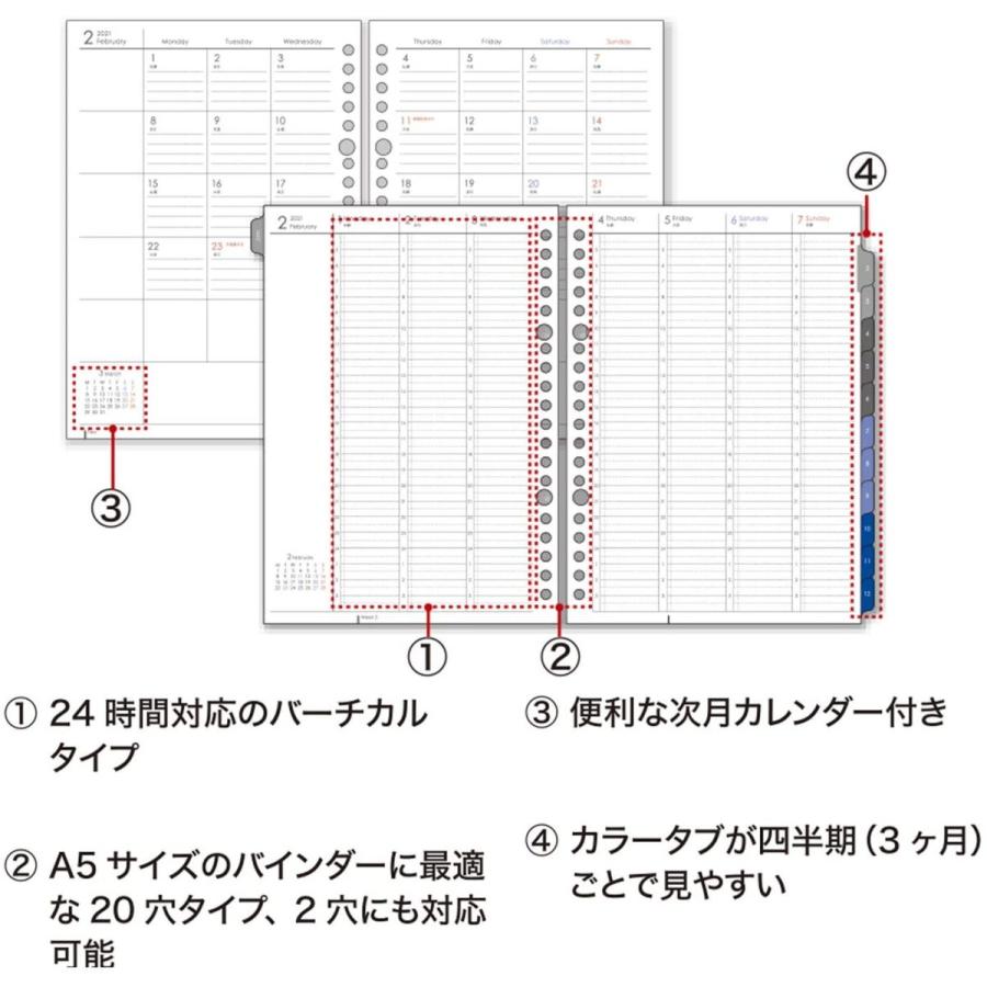 マルマン ルーズリーフダイアリー 手帳用リフィル 21年 A5 マンスリー ウィークリーバーチカル Ld278 21 21年 1月始まり Switch Works 通販 Yahoo ショッピング