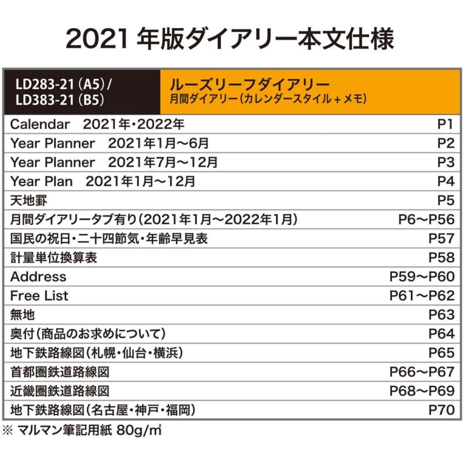 マルマン ルーズリーフダイアリー 手帳用リフィル 21年 B5 マンスリー Ld3 21 21年 1月始まり Switch Works 通販 Yahoo ショッピング