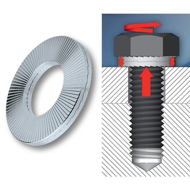 大里 HEICO HLS-8 ウェッジロックワッシャー 幅狭（M8×13.5×2.7）スチール | 