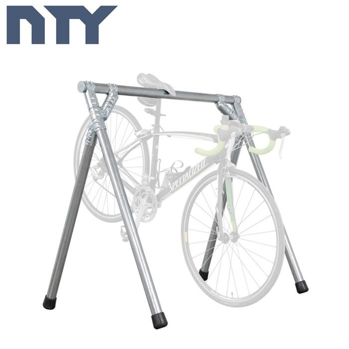 NTY  サドル引掛け式 自転車スタンド W1120×D820×H1210 簡単組立て 2台〜3台 ロードバイク クロスバイク マウンテンバイク ミニベロ 屋外 | 