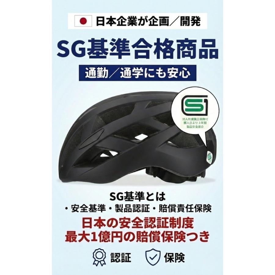 SG認証 aichari 自転車 ヘルメット 大人 学生向け 軽量 通気性 サイズ調整可能 SGマーク付き 男女兼用 通勤 通学 ロードバイク サイクリング 耐衝撃 |  | 01