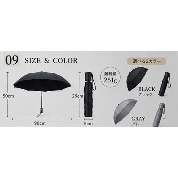 遮熱＆超軽量251g 日傘 折りたたみ傘 自動開閉 メンズ レディース 晴雨兼用 完全遮光 UVカット 99.8% UPF50+ SHIELD O |  | 08