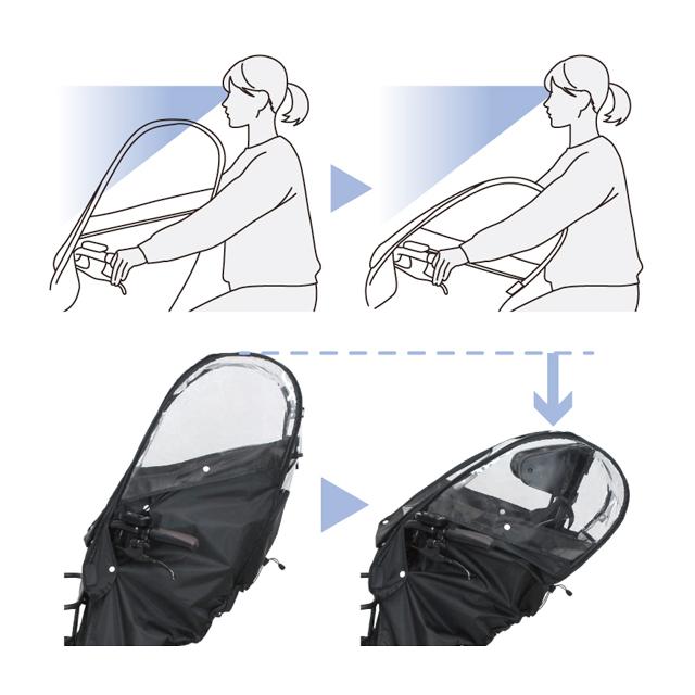 大久保製作所 MARUTO マルト D-5FA-BB01 あと付けフロントチャイルドシート用レインカバー re-506 | MARUTO（バイク、自転車） | 03