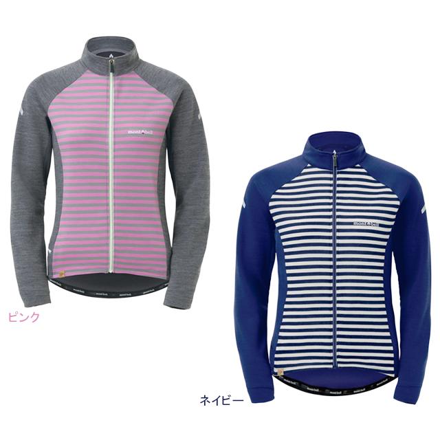 モンベル mont-bell 1130546 メリノウールプラス ボーダーサイクルジャージ Women's | 