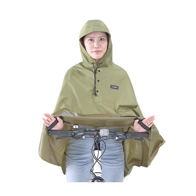自転車 レインコート kawasumi カワスミ KW-910KH 膝を雨から守るレインポンチョ |  | 02