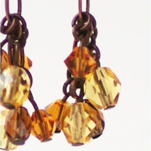 紅女　joncher　チェコビーズ　スワロフスキー ピアス4　ブラウン |  | 01