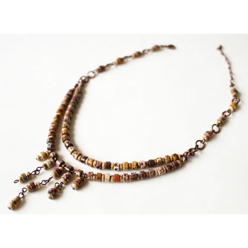 紅女　joncher　タイガージャスパー・ピクチャージャスパー2連ネックレス | 