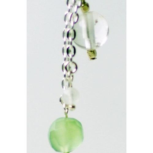 紅女　joncher　カルセドニー・クリスタル・レインボームーンストーンシルバーピアス |  | 01