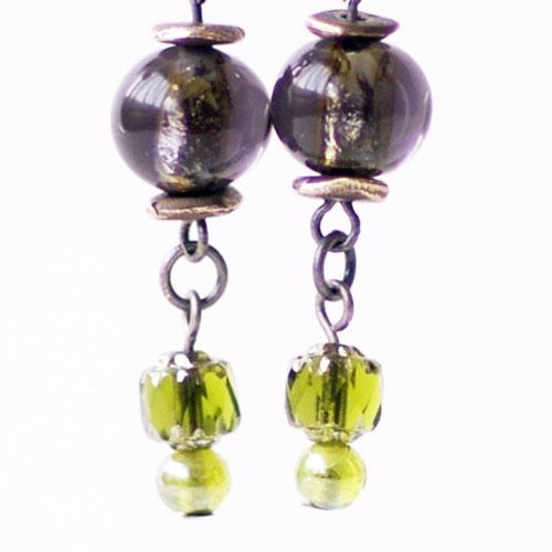 紅女　joncher　箔入りオリーブピアス |  | 01