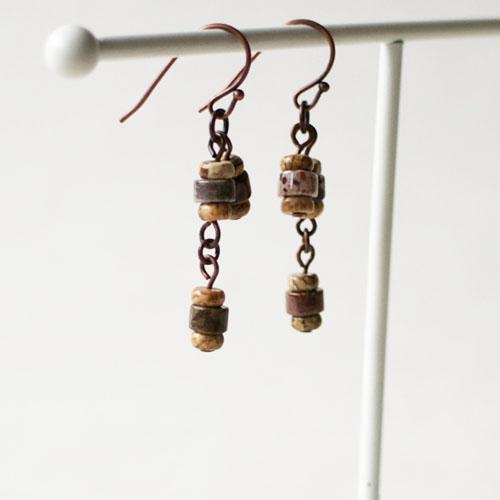 紅女　joncher　タイガージャスパー・ピクチャージャスパーピアス1 |  | 01