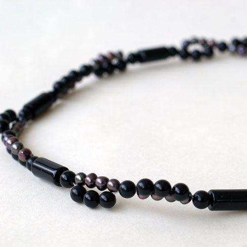 紅女　joncher　オニキス・淡水パールチョーカーネックレス |  | 02