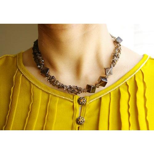 紅女　joncher　スモーキークオーツアシンメトリーネックレス |  | 02