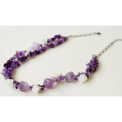 紅女　joncher　アメジスト・ムーンストーンアシンメトリーネックレス | 