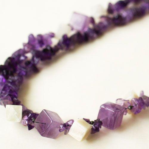 紅女　joncher　アメジスト・ムーンストーンアシンメトリーネックレス |  | 01