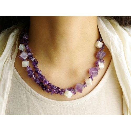 紅女　joncher　アメジスト・ムーンストーンアシンメトリーネックレス |  | 02