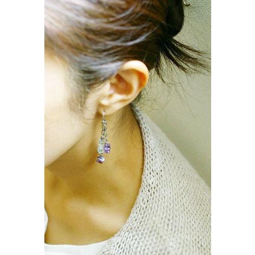 紅女　joncher　アメジストロングピアス（アメジスト・水晶・フロライト） |  | 02