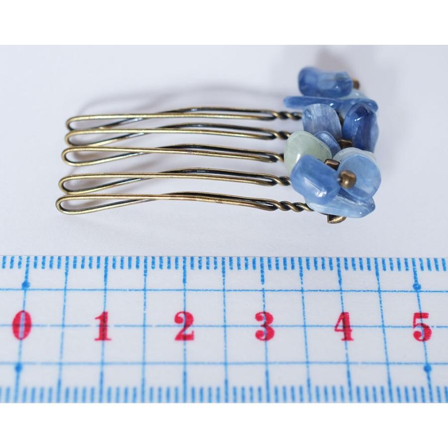紅女　joncher　ブルーカラー天然石フラワーへアコーム（カイヤナイト・ベリル） |  | 02