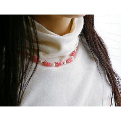紅女　joncher　ビーズ・スワロフスキー６連ネックレス　レッドシルバーターコイズ |  | 03