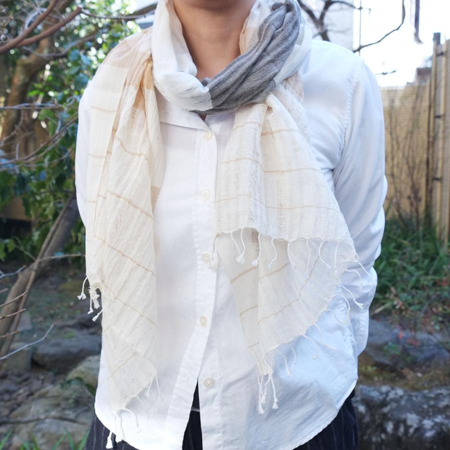 シサム工房・サシャ　ユニセックス草木染めオーガニックテオリショール（インディゴ　ナチュラル）（フェアトレード商品）メール便対象商品 | シサム工房 | 04