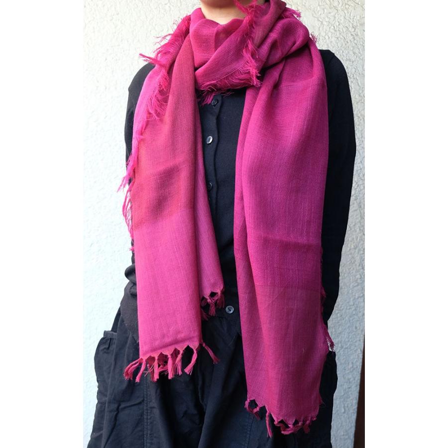 シサム工房・サシャ　ニジュウマキショール（マスタード　ピンク　グリーン）（フェアトレード商品） | シサム工房 | 06