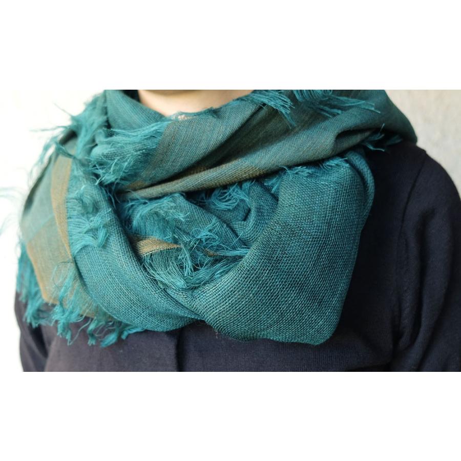 シサム工房・サシャ　ニジュウマキショール（マスタード　ピンク　グリーン）（フェアトレード商品） | シサム工房 | 07