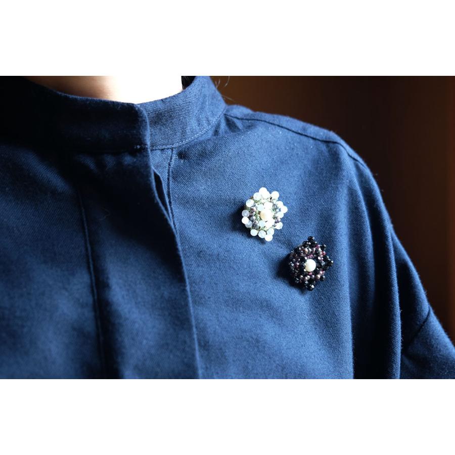 紅女　joncher　マベパール天然石ブローチ（ローズクオーツ　オニキス） |  | 07