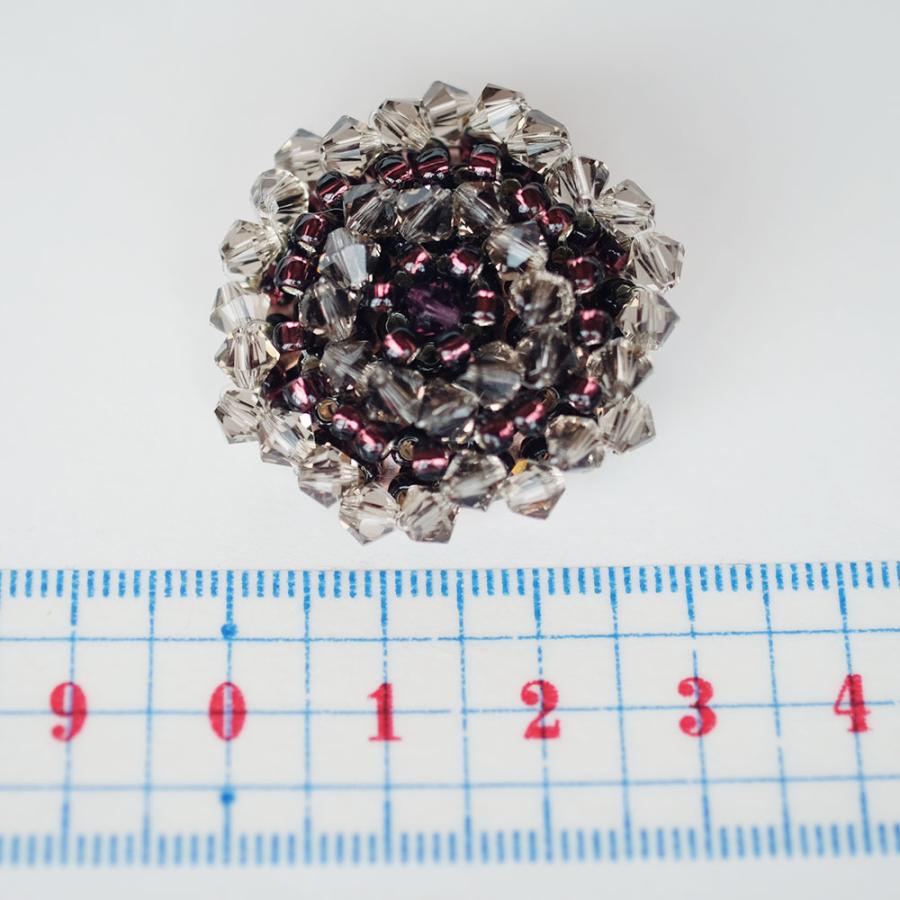 紅女　joncher　スワロフスキーバラ窓ブローチ（グレージュ　ブルー） |  | 03