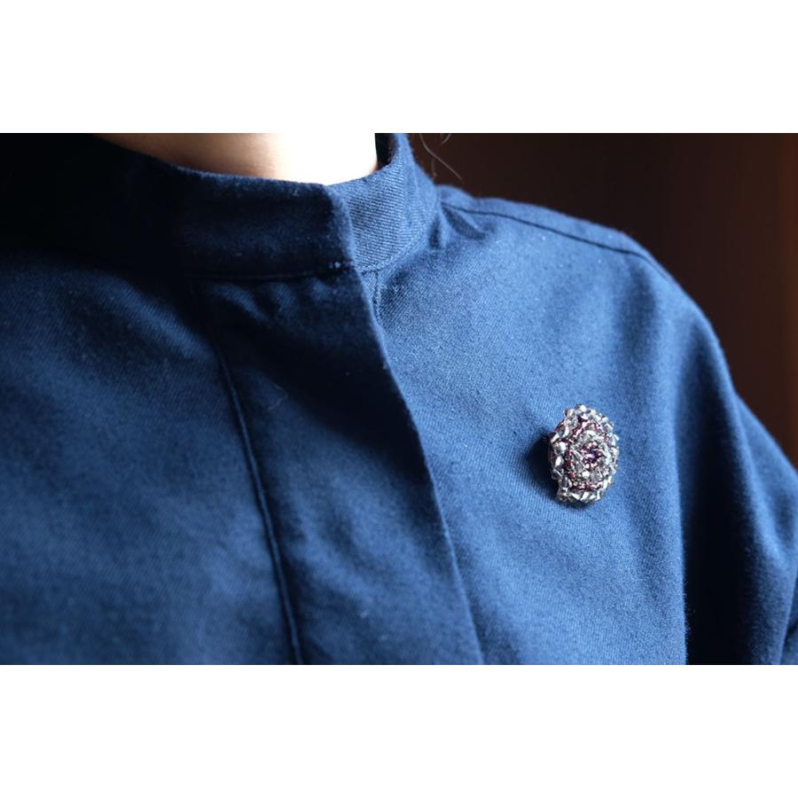 紅女　joncher　スワロフスキーバラ窓ブローチ（グレージュ　ブルー） |  | 05