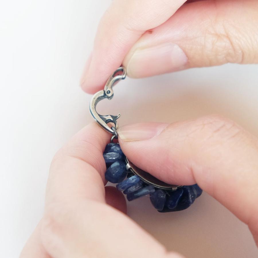 紅女　joncher　天然石フラワーペンダント（カイヤナイト　淡水パール　ラピスラズリ）ペンダントトップつけ外し自由！ |  | 03