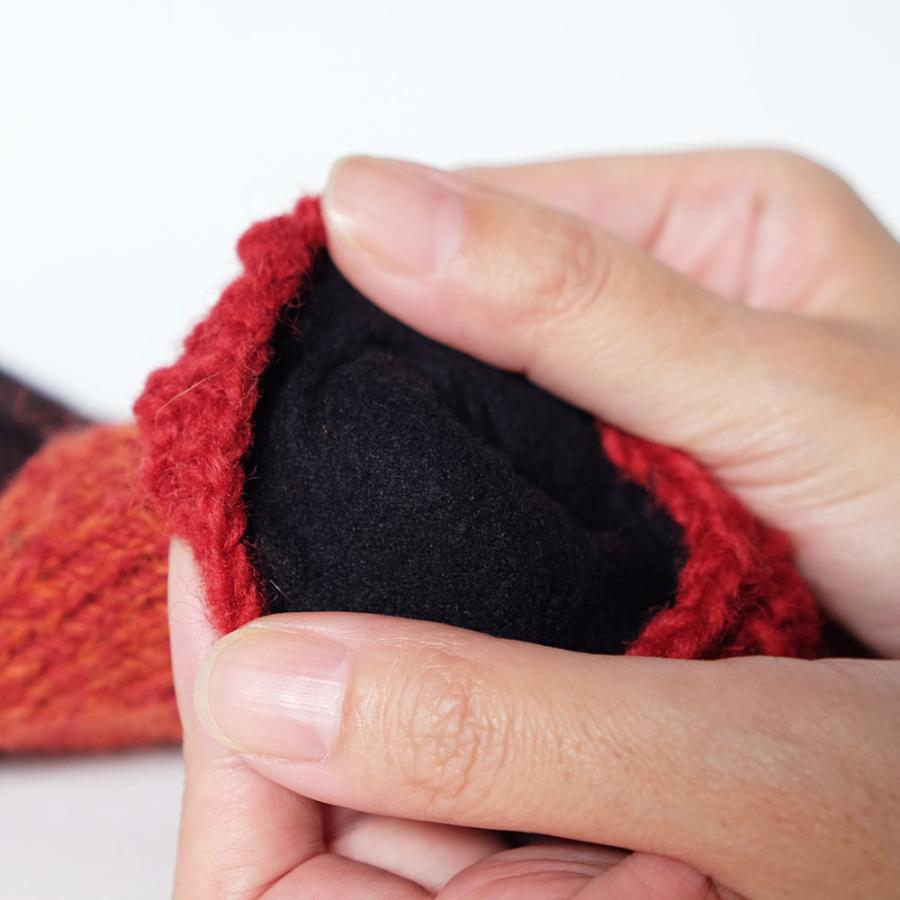 KALA　サナ・ハスタカラ　2トーンアームウォーマー（グレー×イエロー　レッド×ブラウン　ブラック×ホワイト）（フェアトレード商品） | シサム工房 | 04