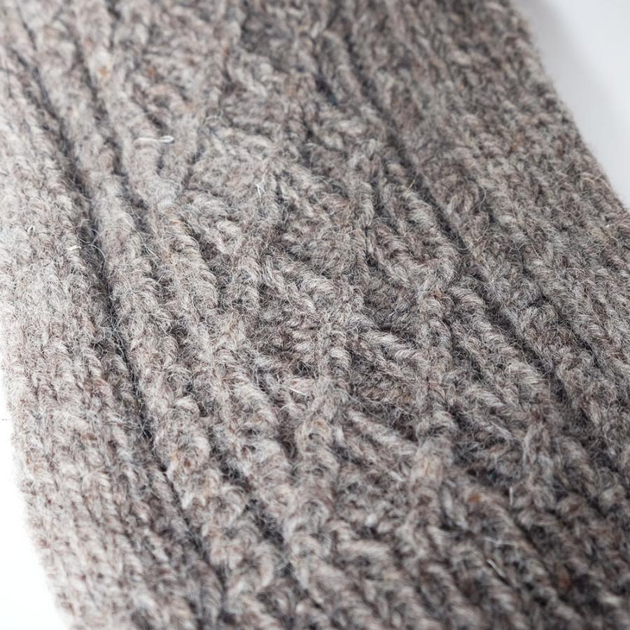 サナ・ハスタカラ　アランレッグウォーマー（ホワイト　グレー）（フェアトレード商品） | シサム工房 | 01