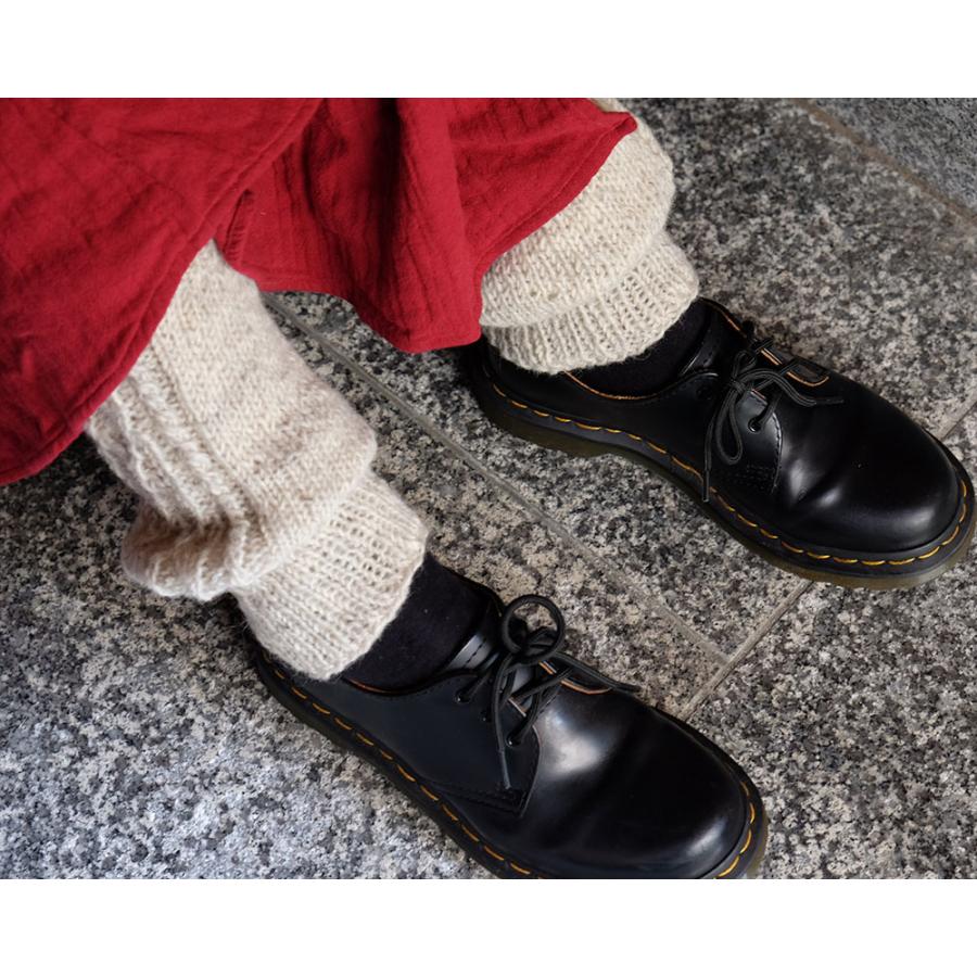 サナ・ハスタカラ　アランレッグウォーマー（ホワイト　グレー）（フェアトレード商品） | シサム工房 | 02