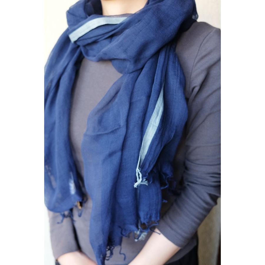 シサム工房・サシャ　オーガニックフワリショール（ネイビー　ピンク）（フェアトレード商品）メール便対象商品 | シサム工房 | 04